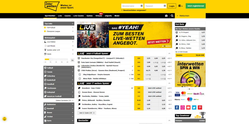 Interwetten Startseite