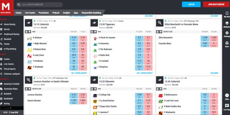 Matchbook Live Wetten