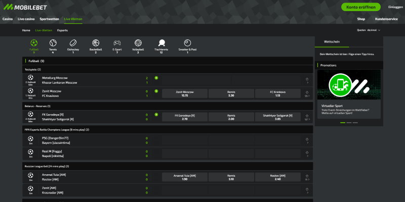 Mobilebet Live Wetten