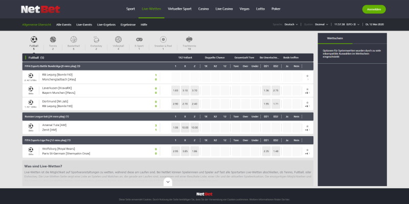 NetBet Live Wetten