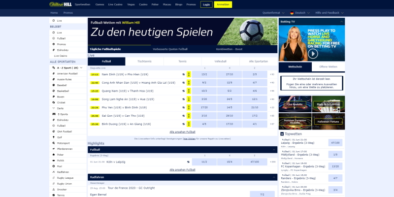 William Hill Startseite