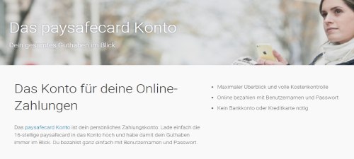 Paysafecard Konto