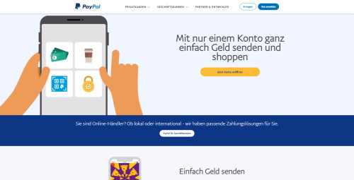 PayPal Startseite