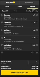 Beispiel einer Systemwette